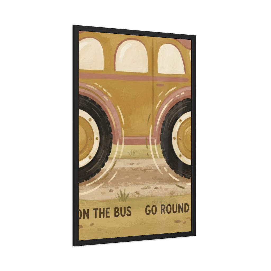 Framed Poster - Vintage Wheels on the Bus — Portrait (8×12...