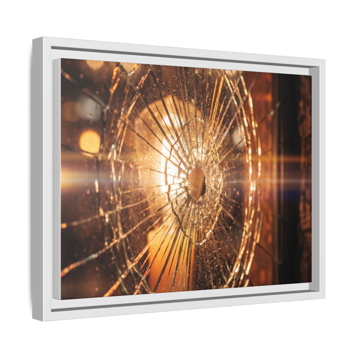 Framed Matte Canvas - Shattered Glass — White / 1.25"
