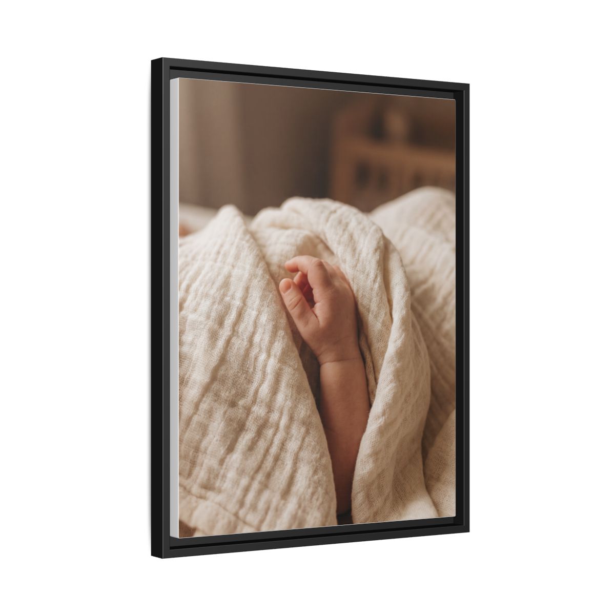 Framed Matte Canvas - Neutral Nursery — Black / 1.25"