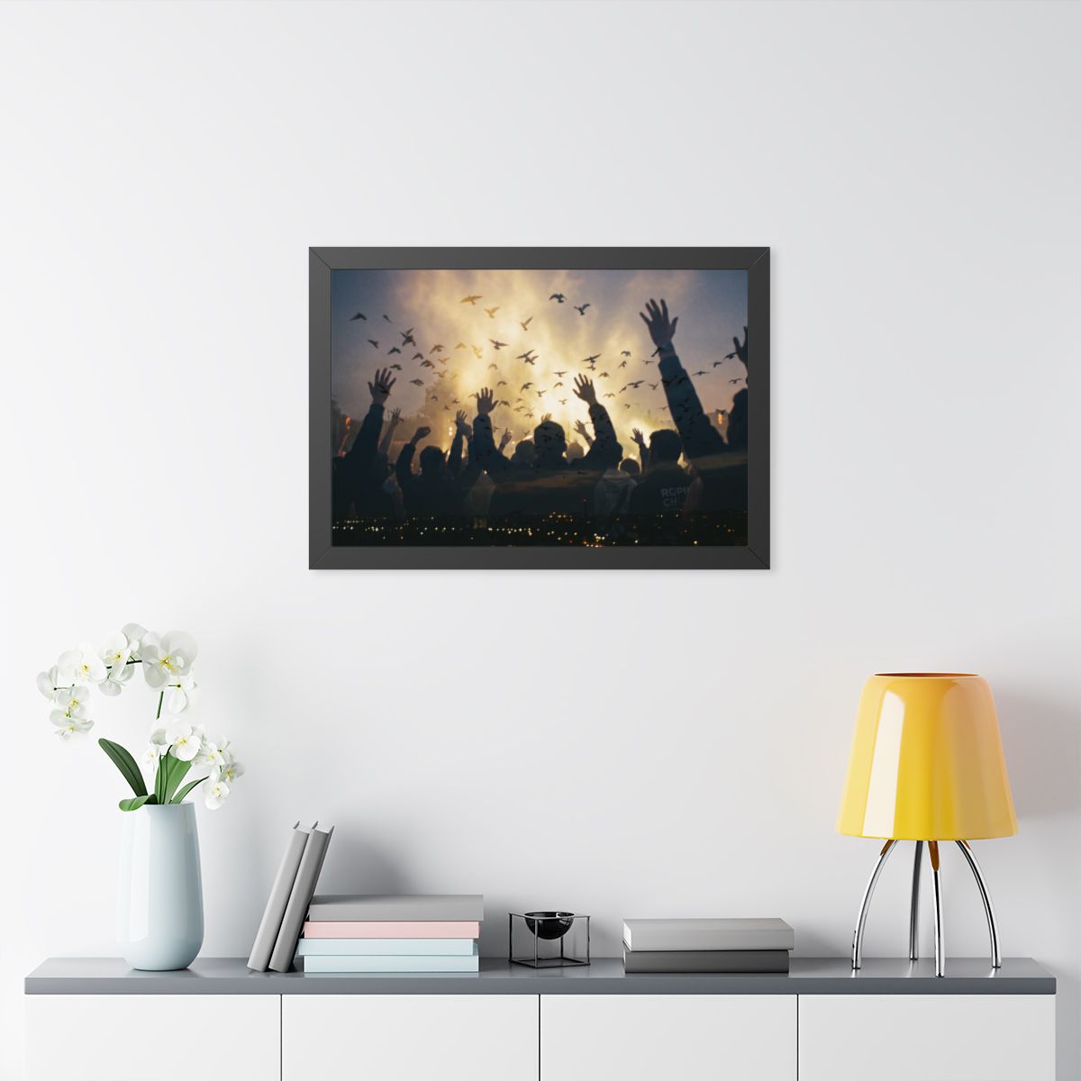 Framed Horizontal Poster - Euphoric Solstice Silhouette Art...