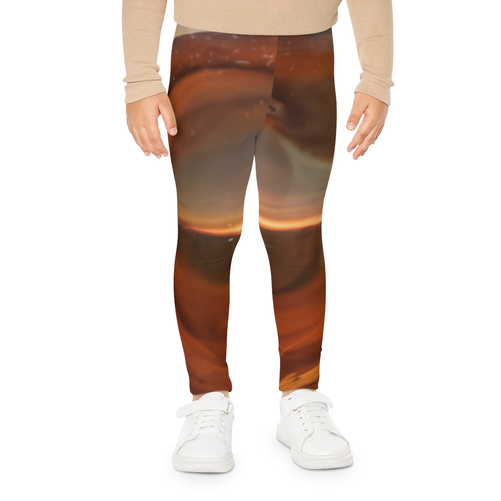 Kids Leggings with Amber Glow Sphere Art