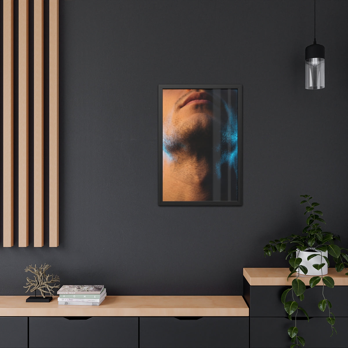 Framed Posters - Neon Shadows Cinematic Portrait Art (8×10...