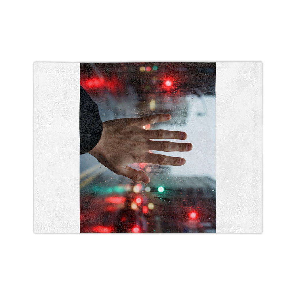Velveteen Microfiber Blanket - Rainy City Glass Hand - Moody...