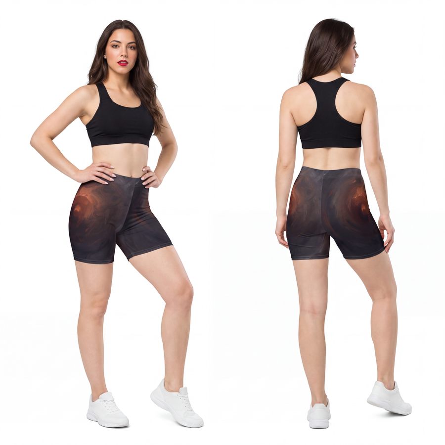Women's Biker Shorts - Abyssal Ember