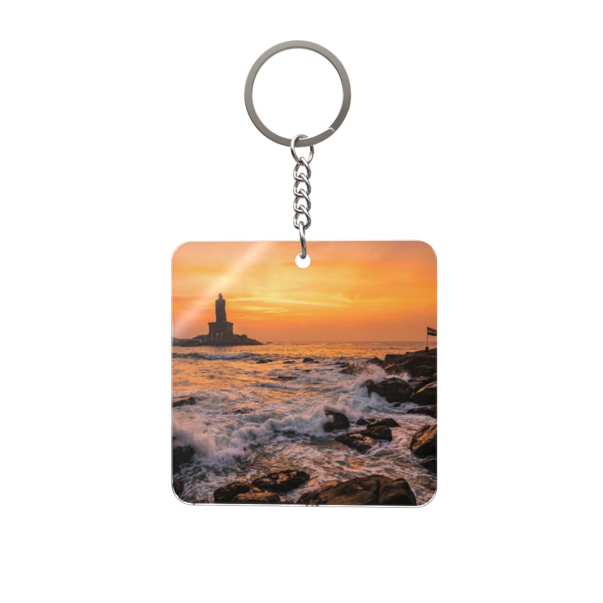 Square Keychain - Majestic Ocean Dawn