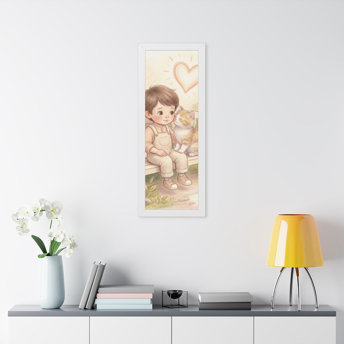 Framed Vertical Poster - Tender Garden Friendship Storybook...