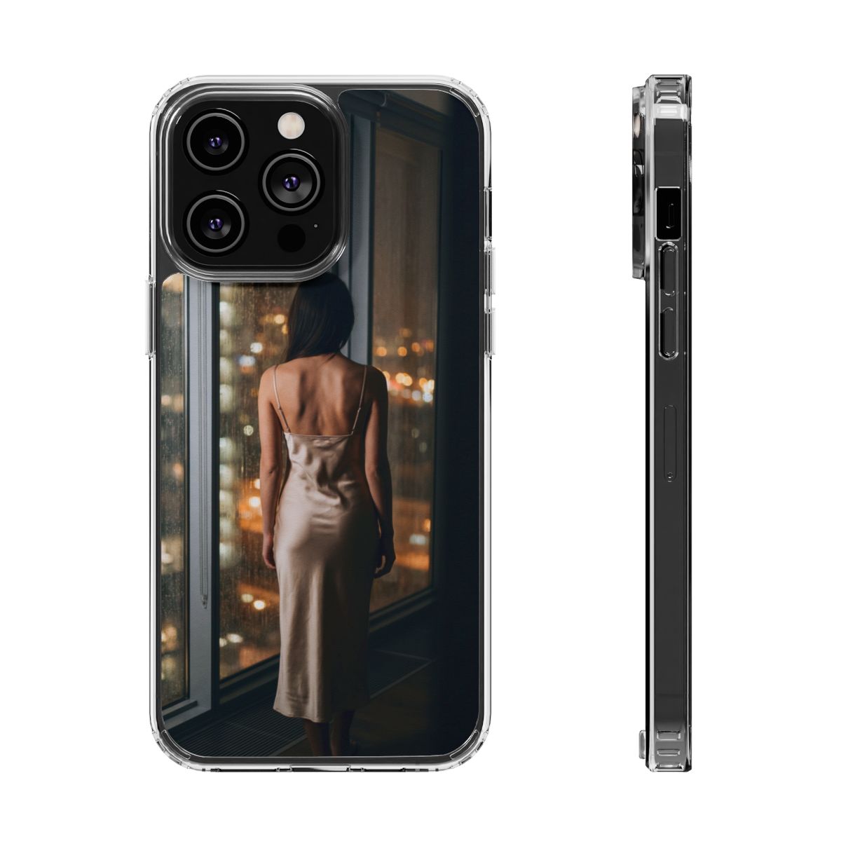 Clear Impact-Resistant Cases - Clear Phone Case - Rainy Mood...
