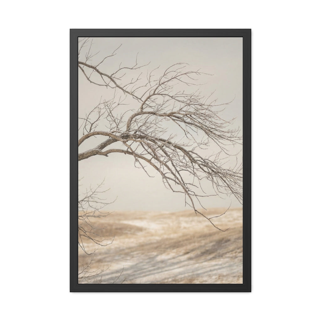 Framed Poster - Minimalist Winter Tree — Portrait