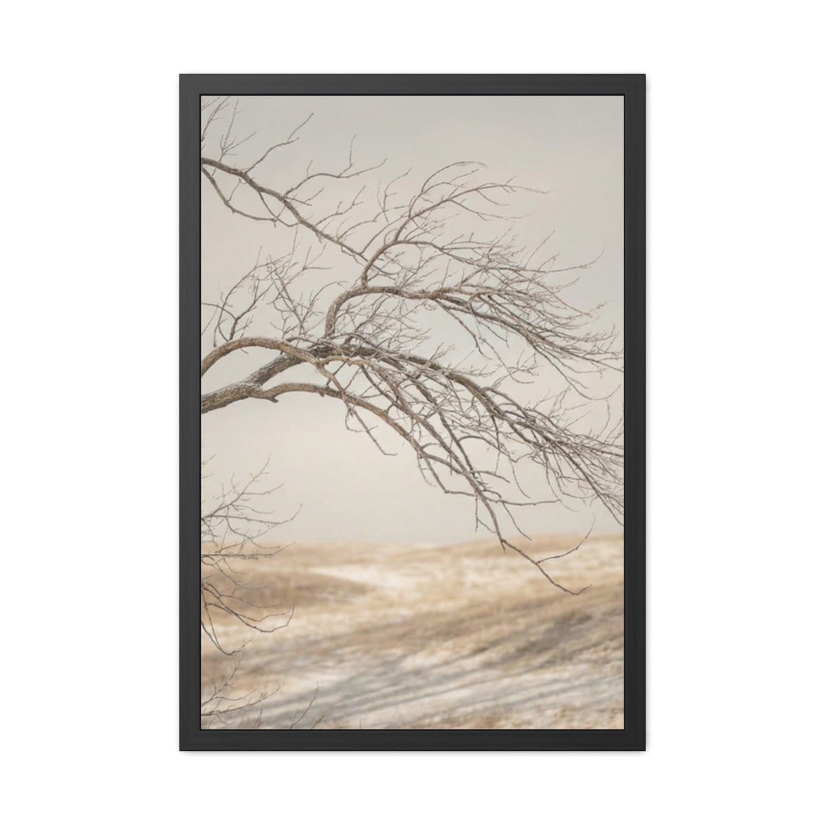 Framed Poster - Minimalist Winter Tree — Portrait