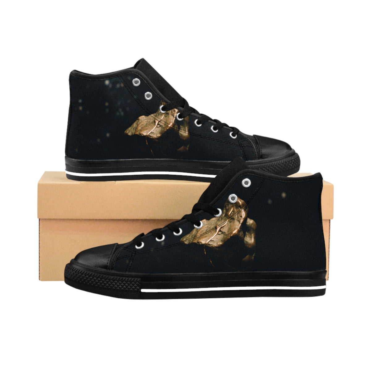 Women's Classic Sneakers with Bronze Stone Art