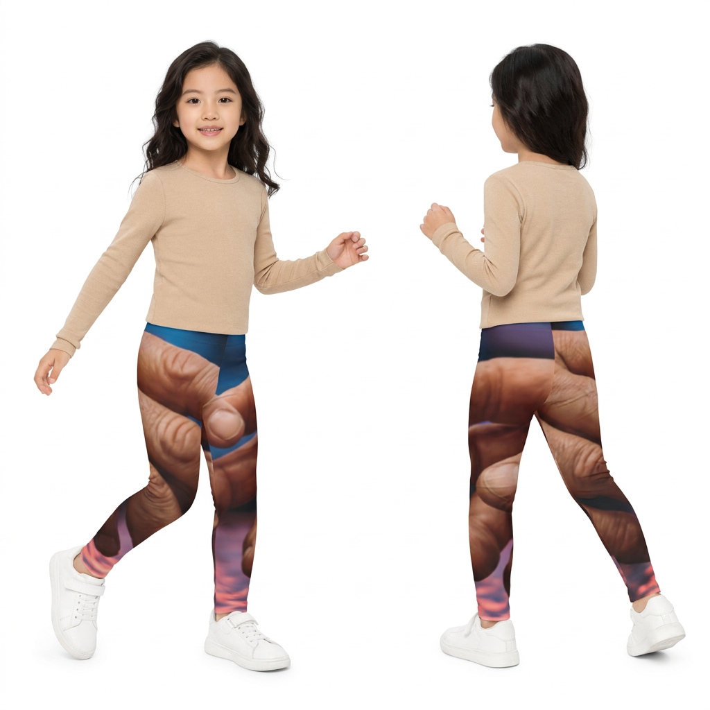 Legging enfant avec motif artistique mains nocturnes