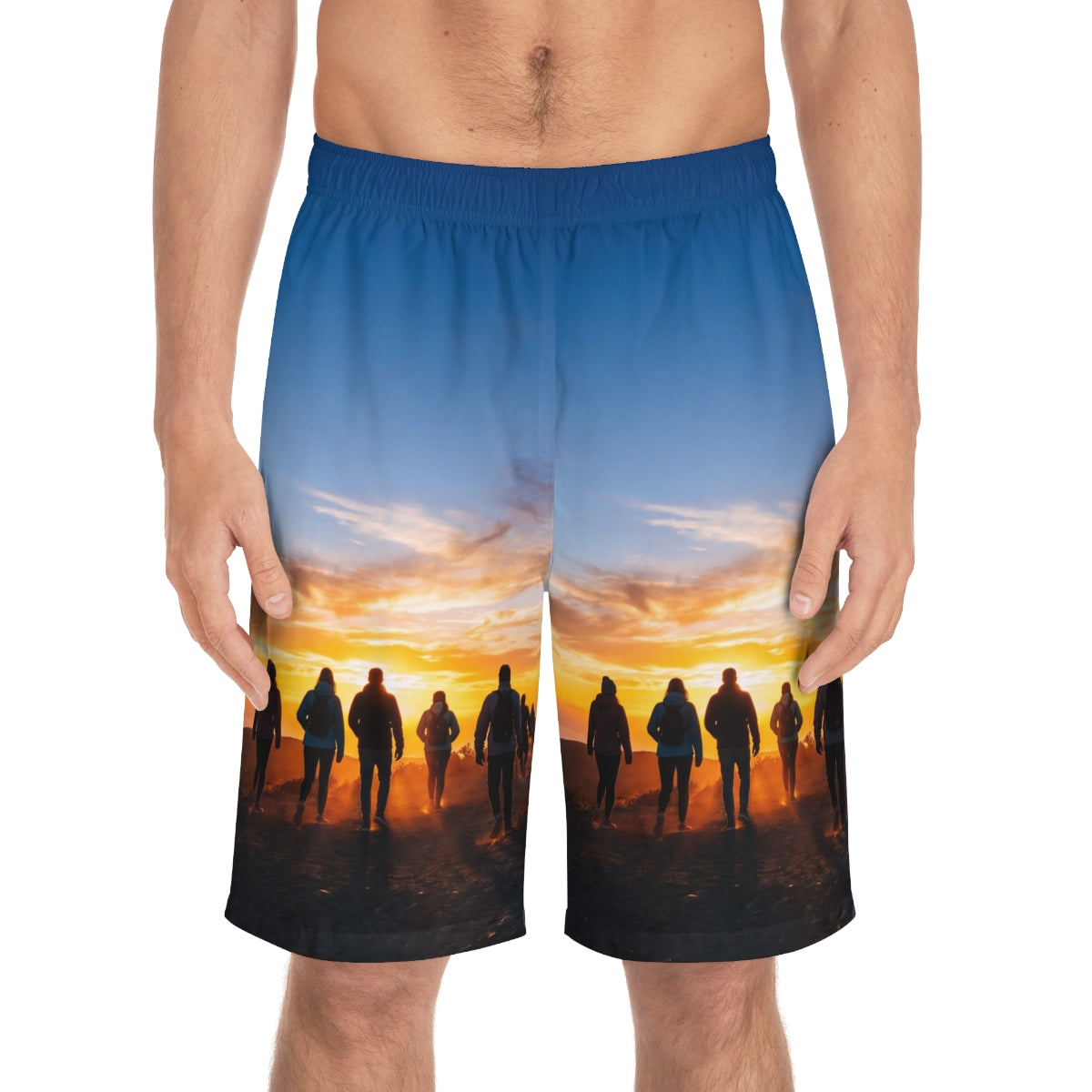 Men's Board Shorts - Sunset Horizon | Echovira Gallery