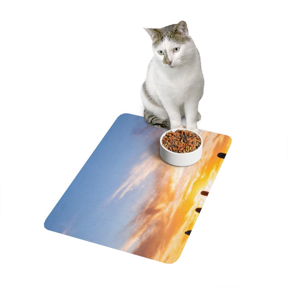 Pet Food Mat 12x18 - Sunset Horizon | Echovira Gallery
