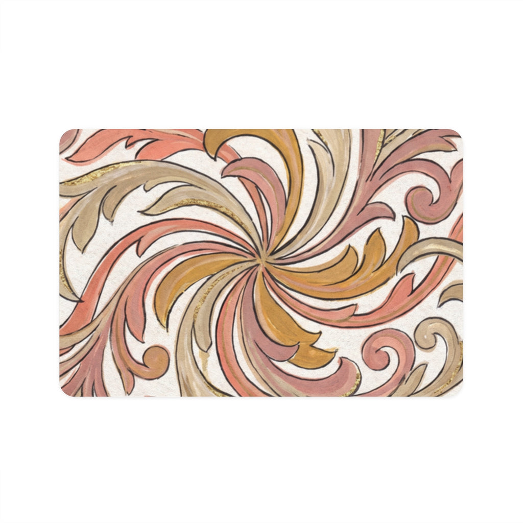 Pet Food Mat - Baroque Gilded Swirls (12x18) | Echovira...
