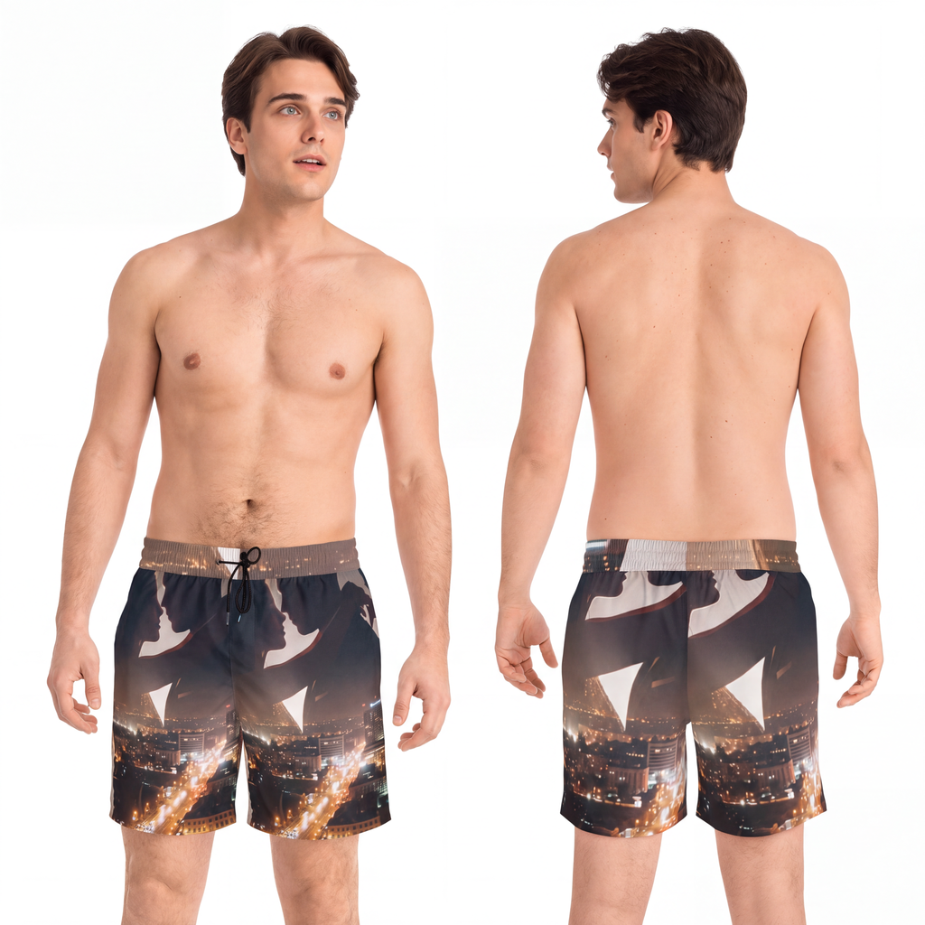 Men's Mid-Length Swim Shorts - Metropolitan Nights |...