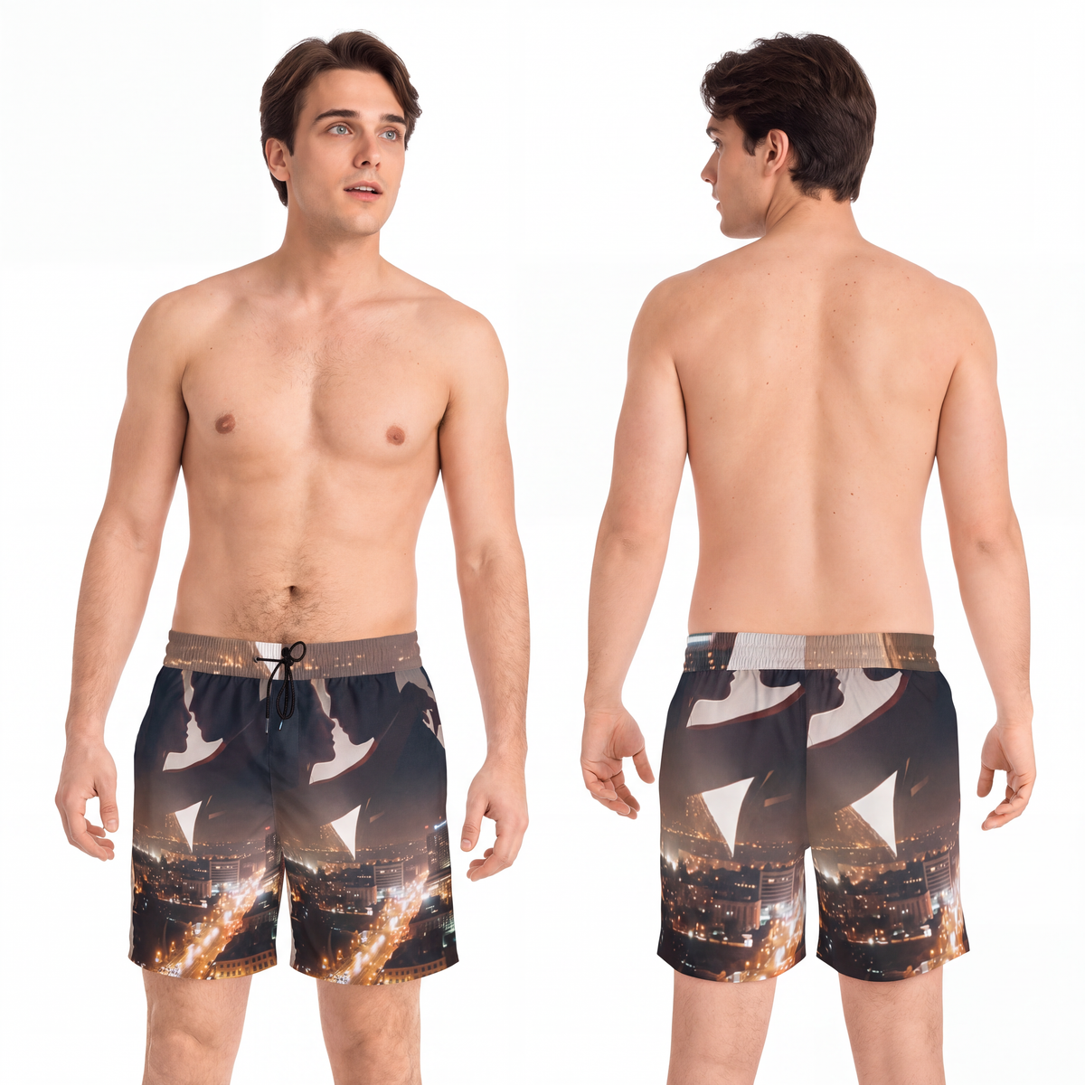 Men's Mid-Length Swim Shorts - Metropolitan Nights |...