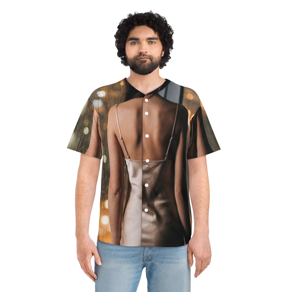 Men's Baseball Jersey - Rainscape Shimmer | Echovira Gallery