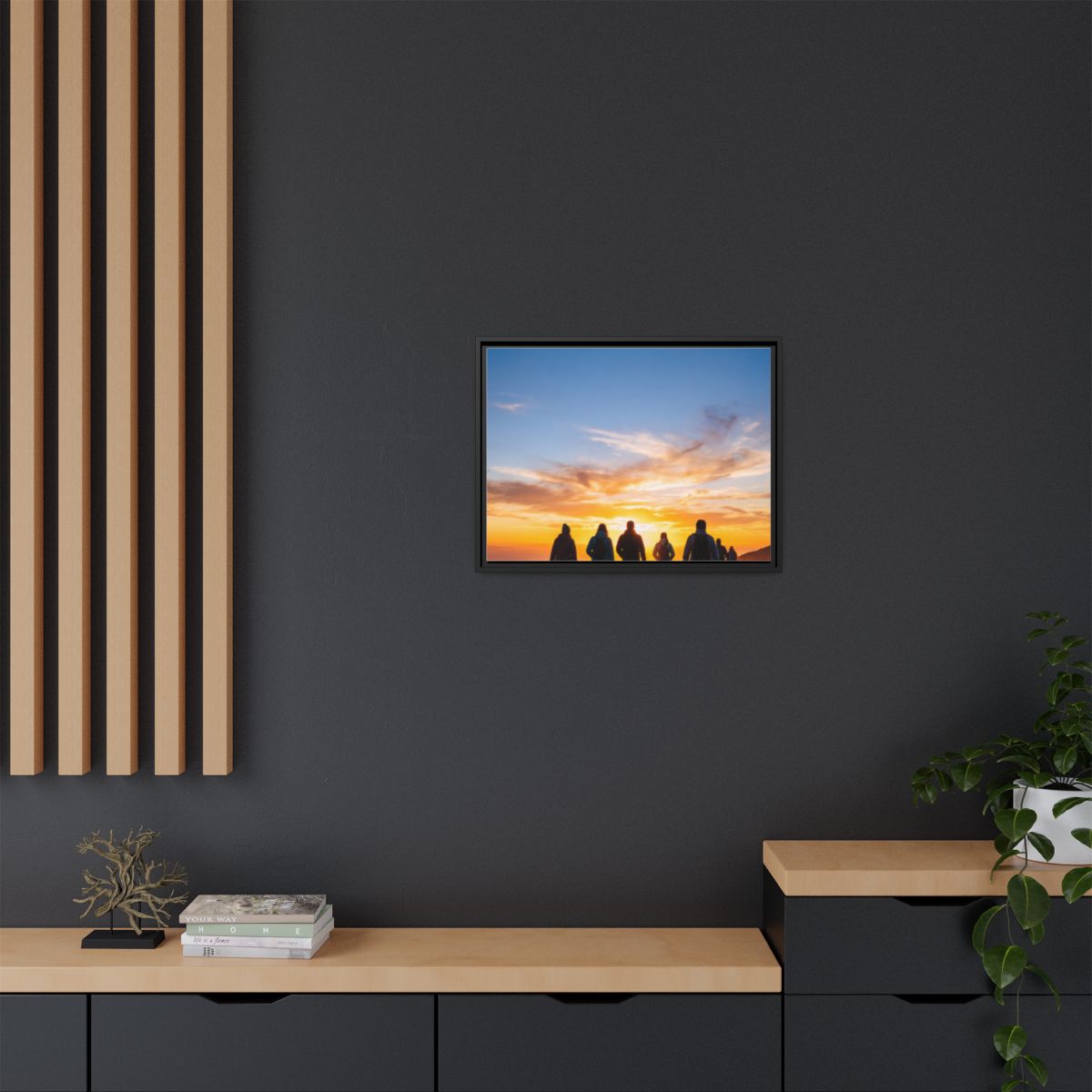 Framed Matte Canvas - Radiant Sunset Art — Black / 1.25"