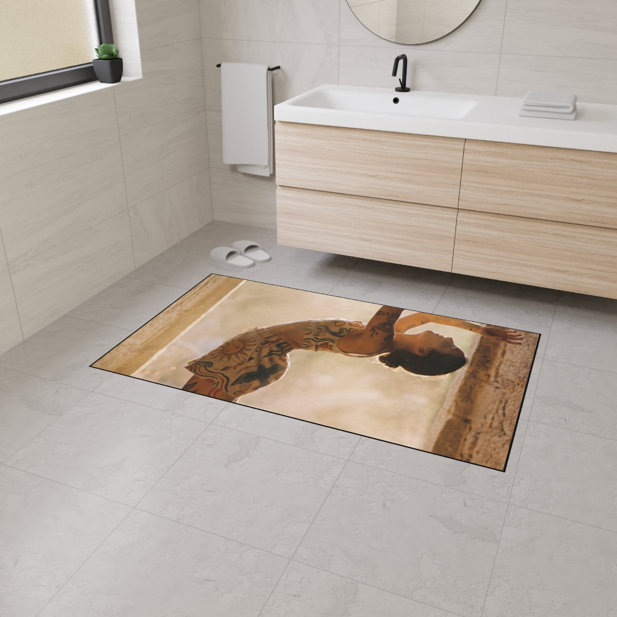 Heavy Duty Floor Mat - Solstice Ritual Golden Hour Art |...