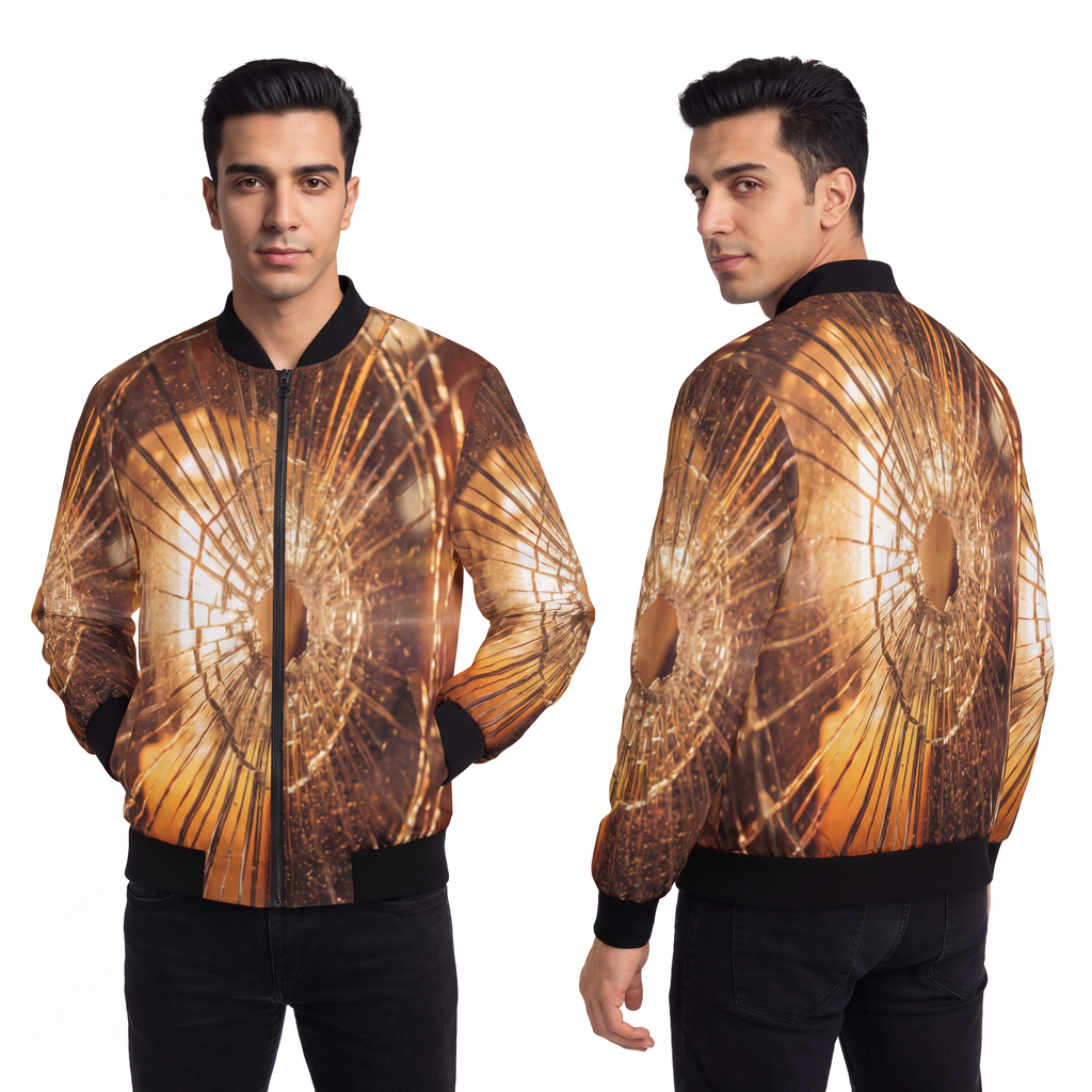 Men's Bomber Jacket - Fractured Luminescence Cinematic Art |...