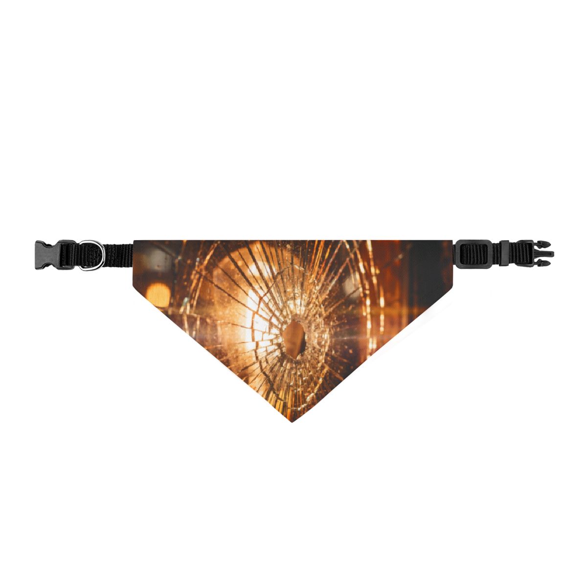 Clip-on Pet Bandana - Shattered Amber Glass Art | Echovira...