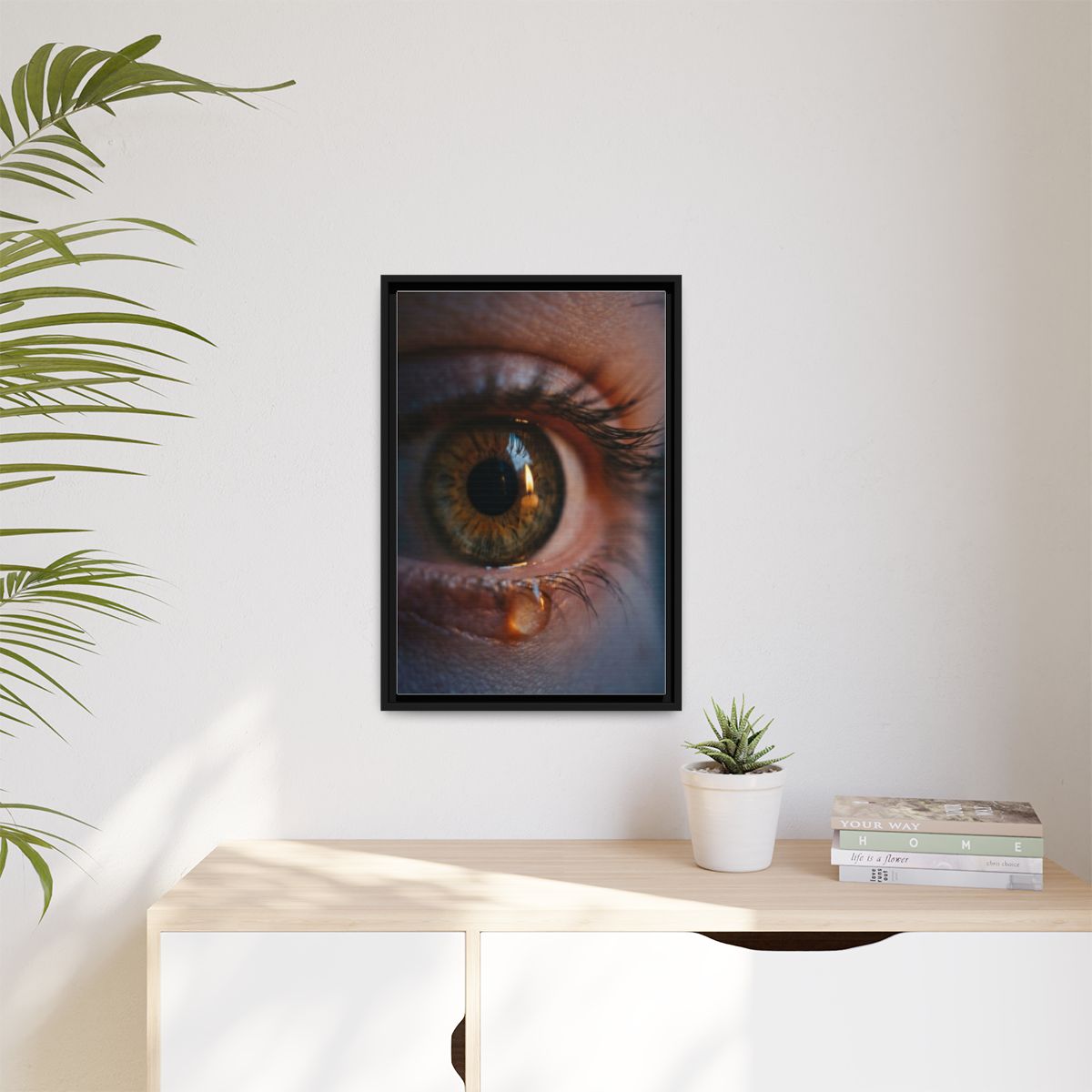 Matte Canvas, Framed - Amber Iris Reflection Fine Art Print...