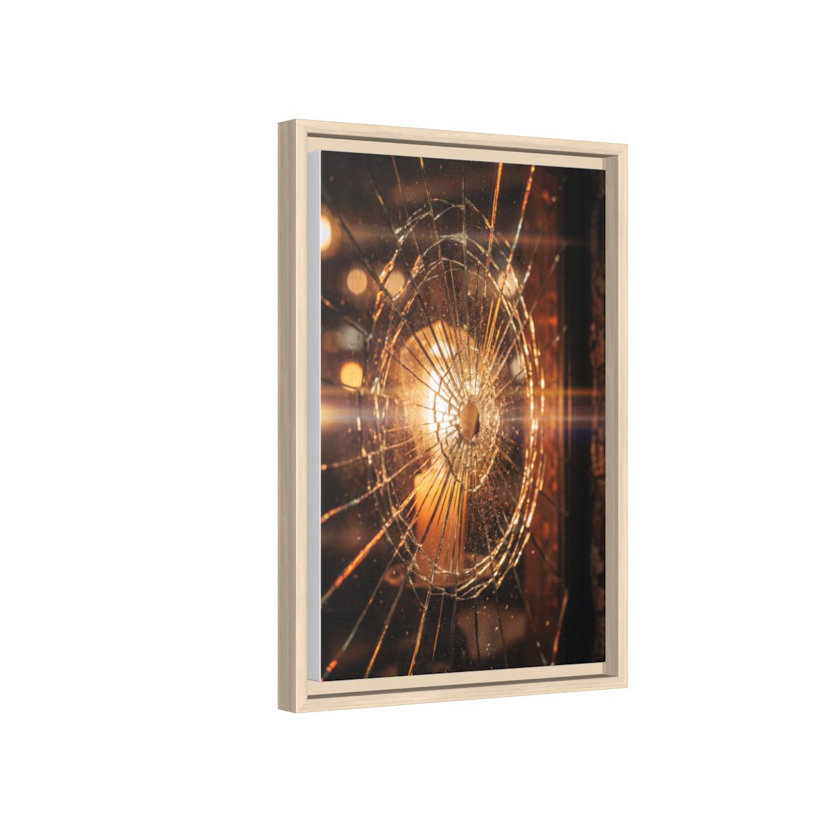 Framed Matte Canvas - Shattered Glass — Natural / 1.25"