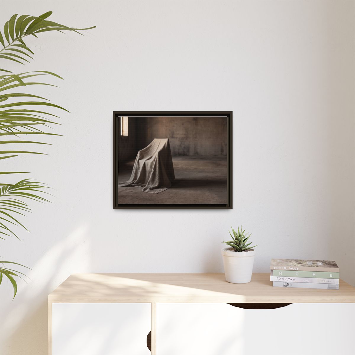 Matte Canvas, Framed - Draped Silence Still Life Art... |...