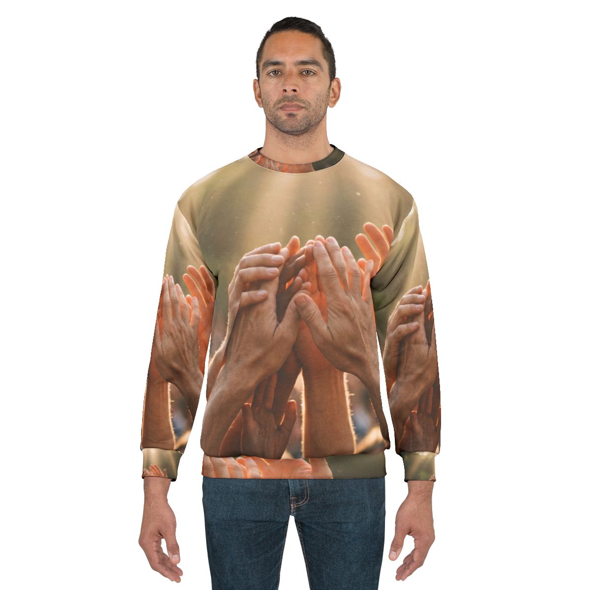 Men's Unisex Sweatshirt - Golden Rays of Unity Wall Art |...