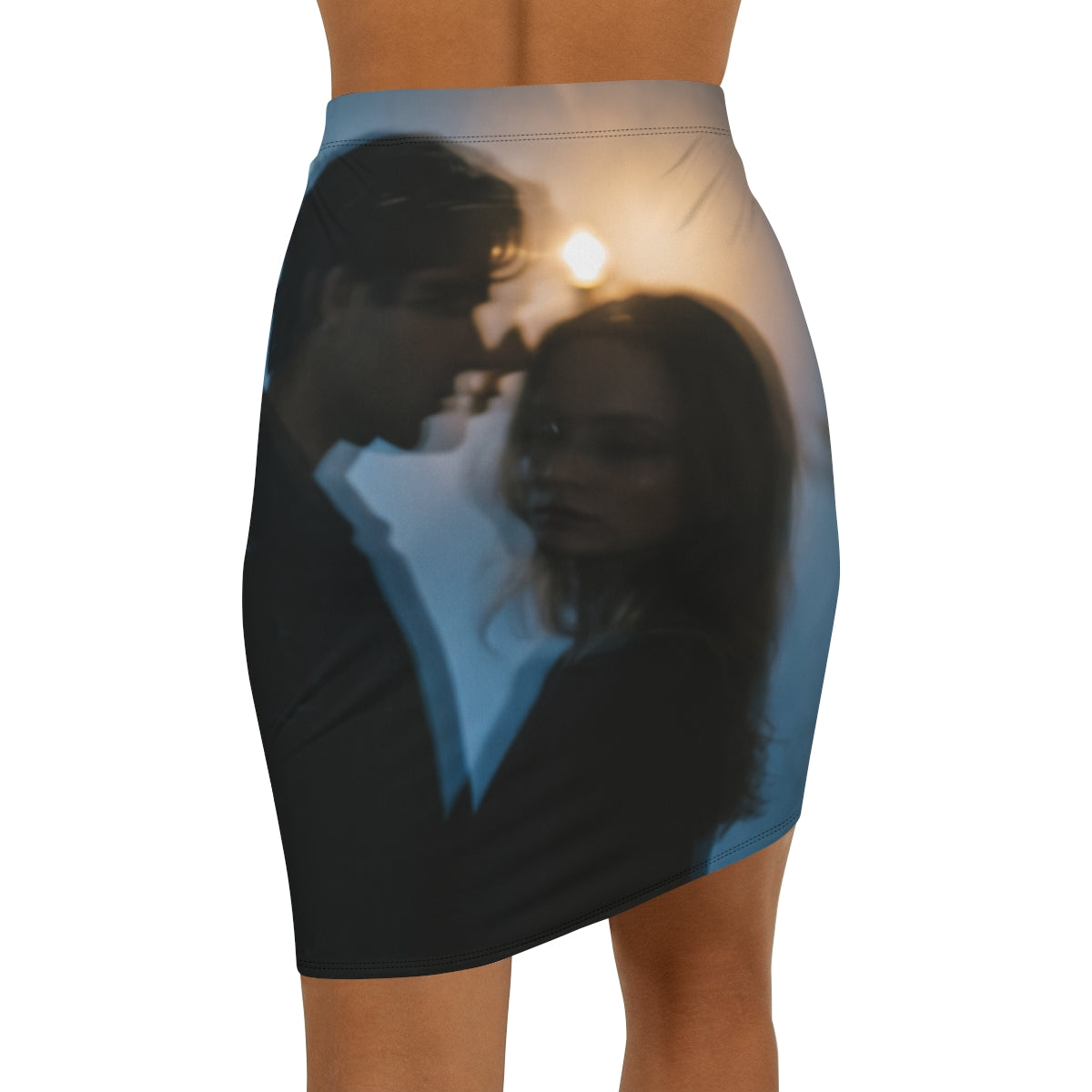 Women's Mid-Waist Pencil Skirt - Midnight Reflections Skirt...