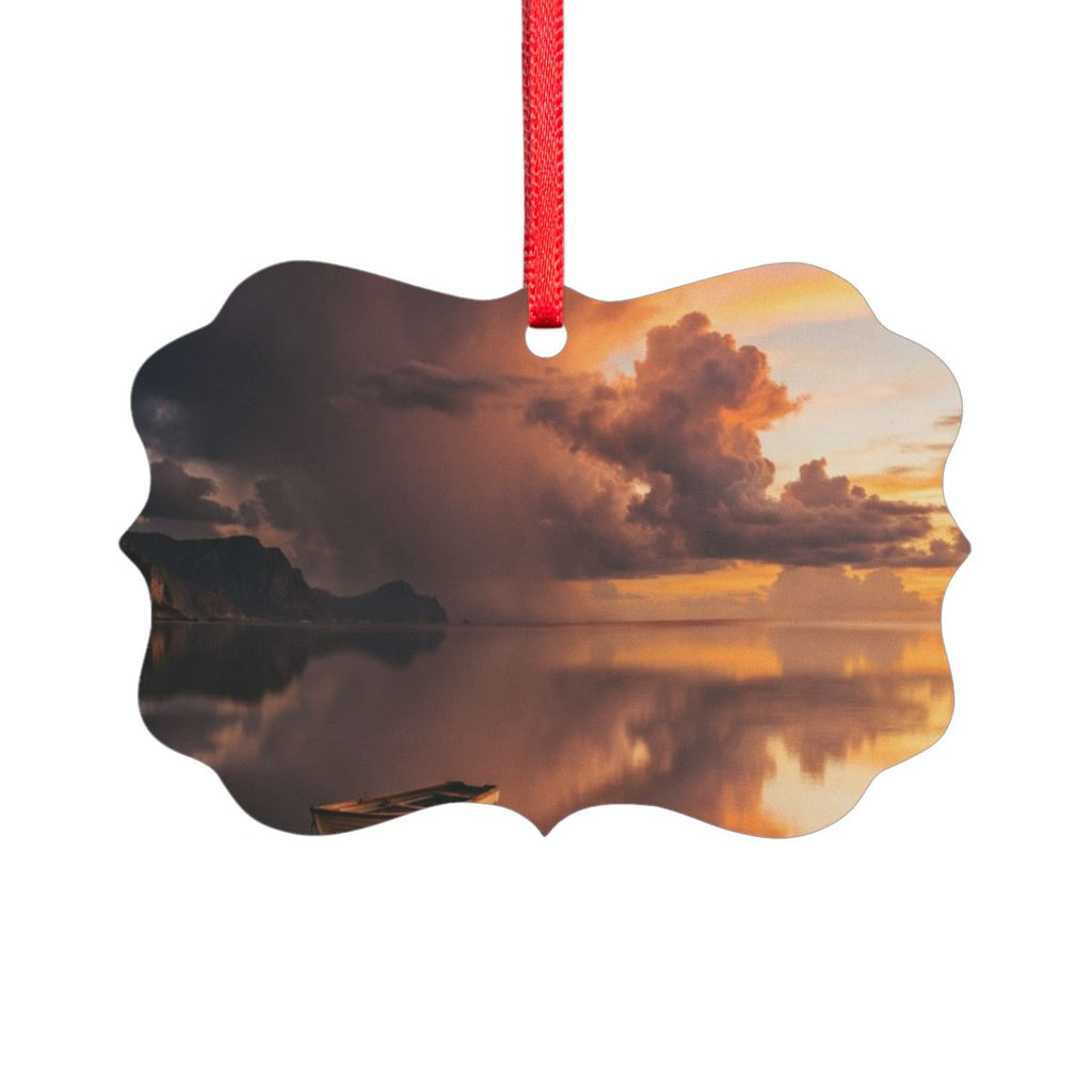 Acrylic Ornament - Golden Horizon Reflection | Echovira...