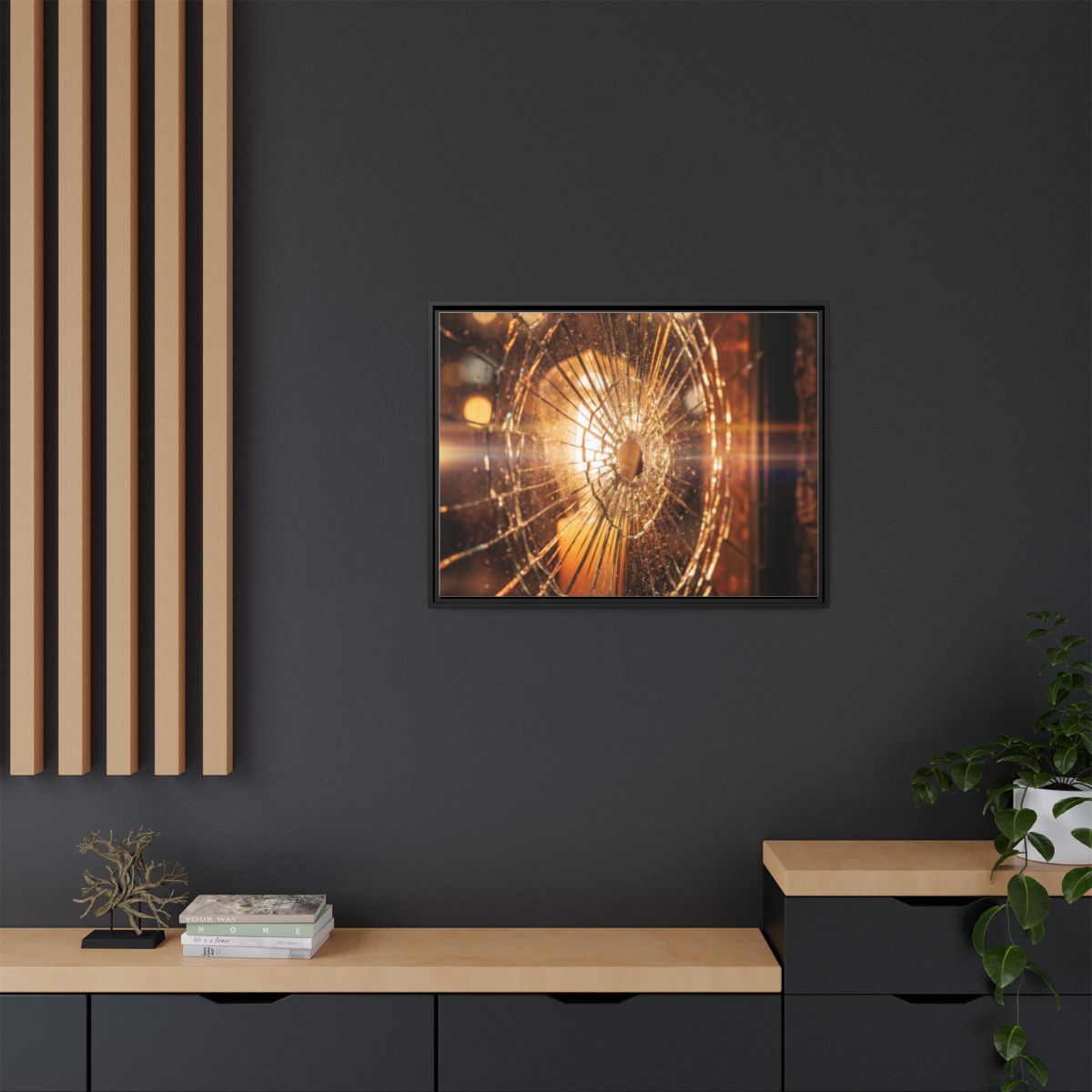 Framed Matte Canvas - Amber Glow — Black / 1.25"