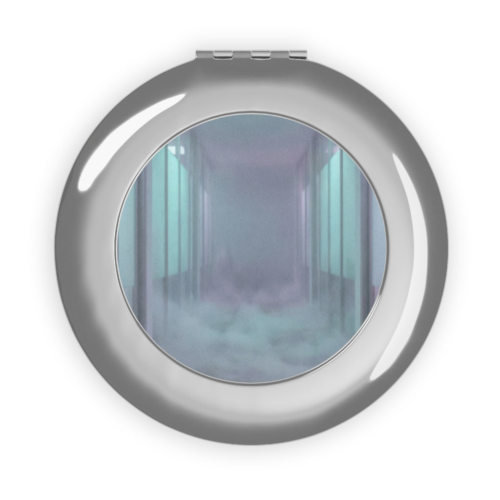 Compact Travel Mirror - Liminal Corridor Fog Art Print |...