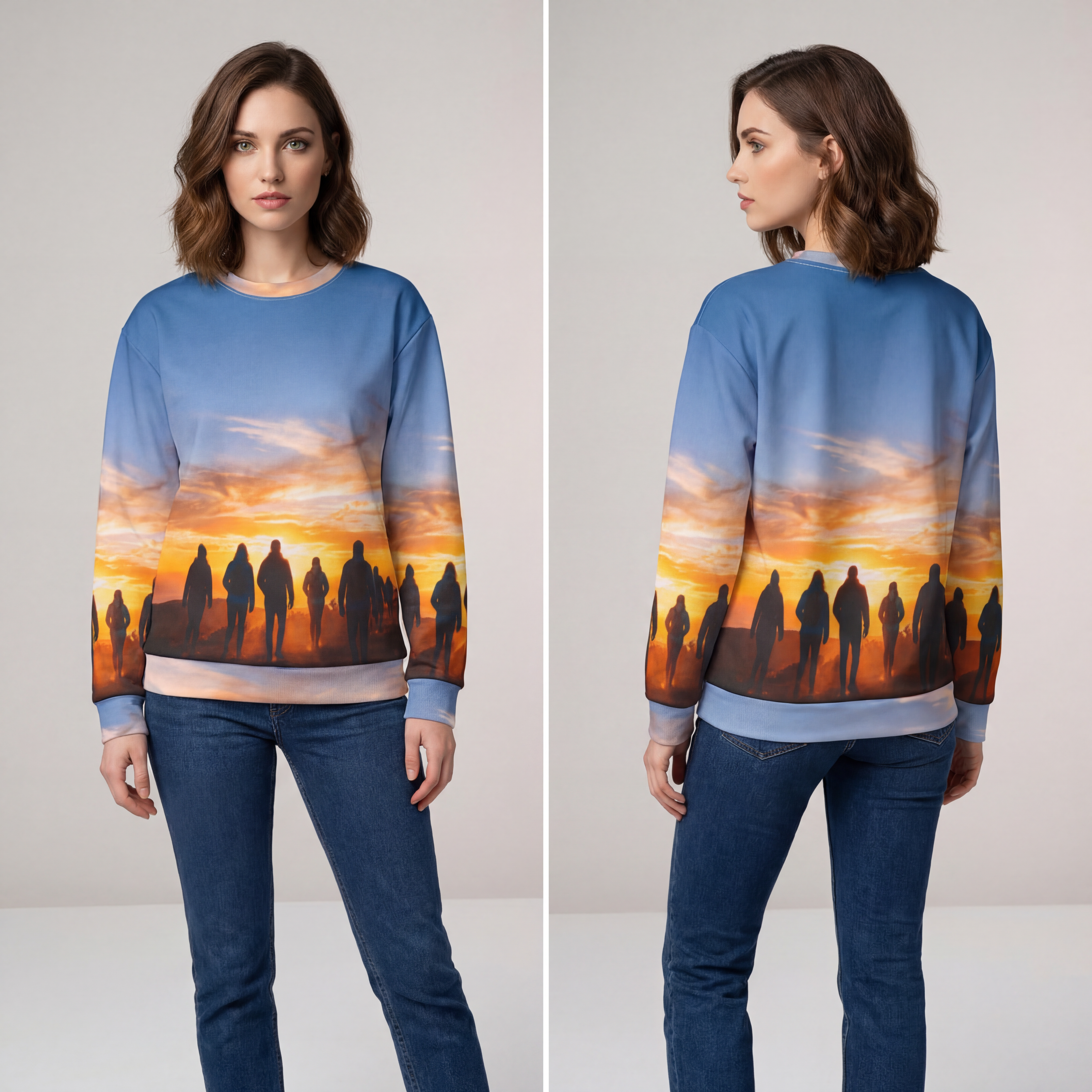 Unisex Sweatshirt - Golden Hiker Dawn