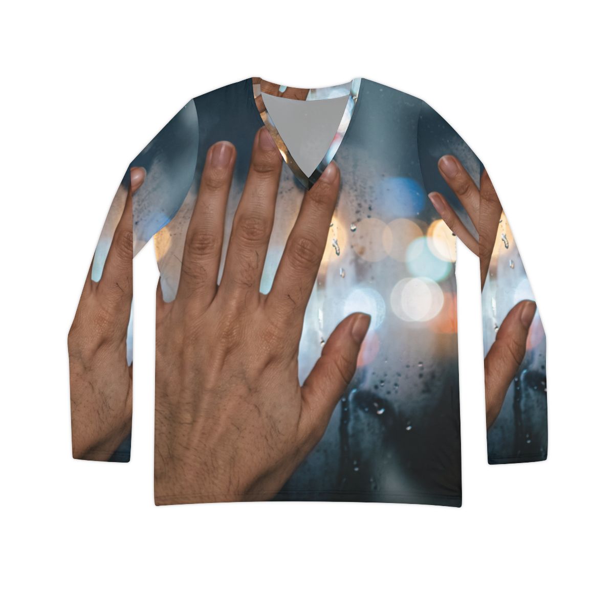 Women's V-Neck Long Sleeve Rainy City Shirt