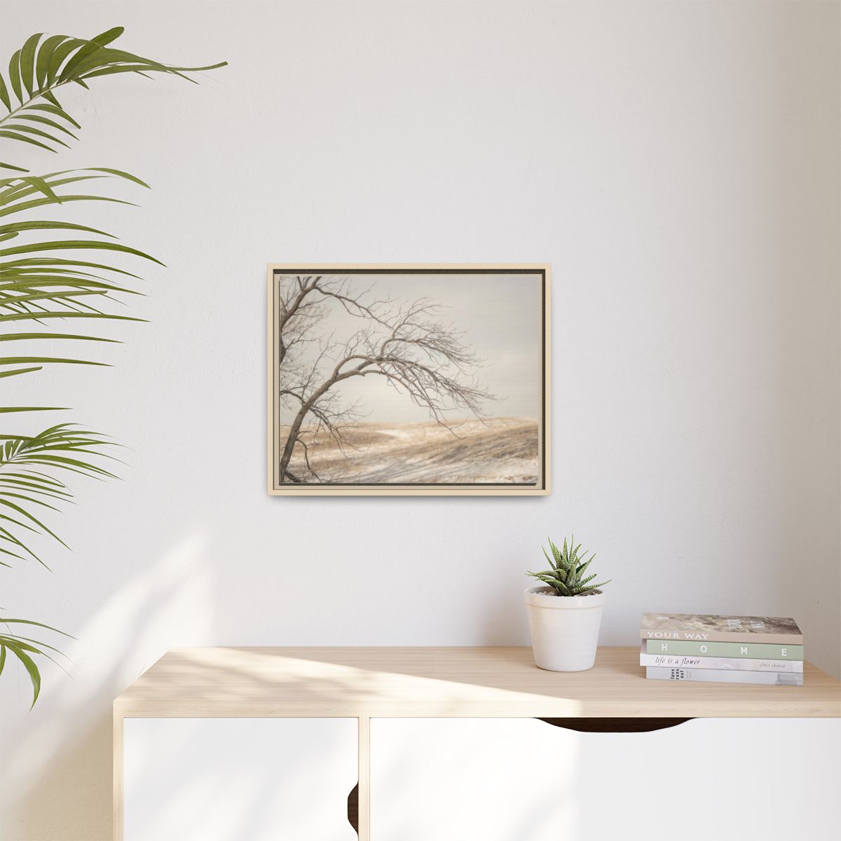 Matte Canvas, Framed - Winter Branch Solitude Landscape —......