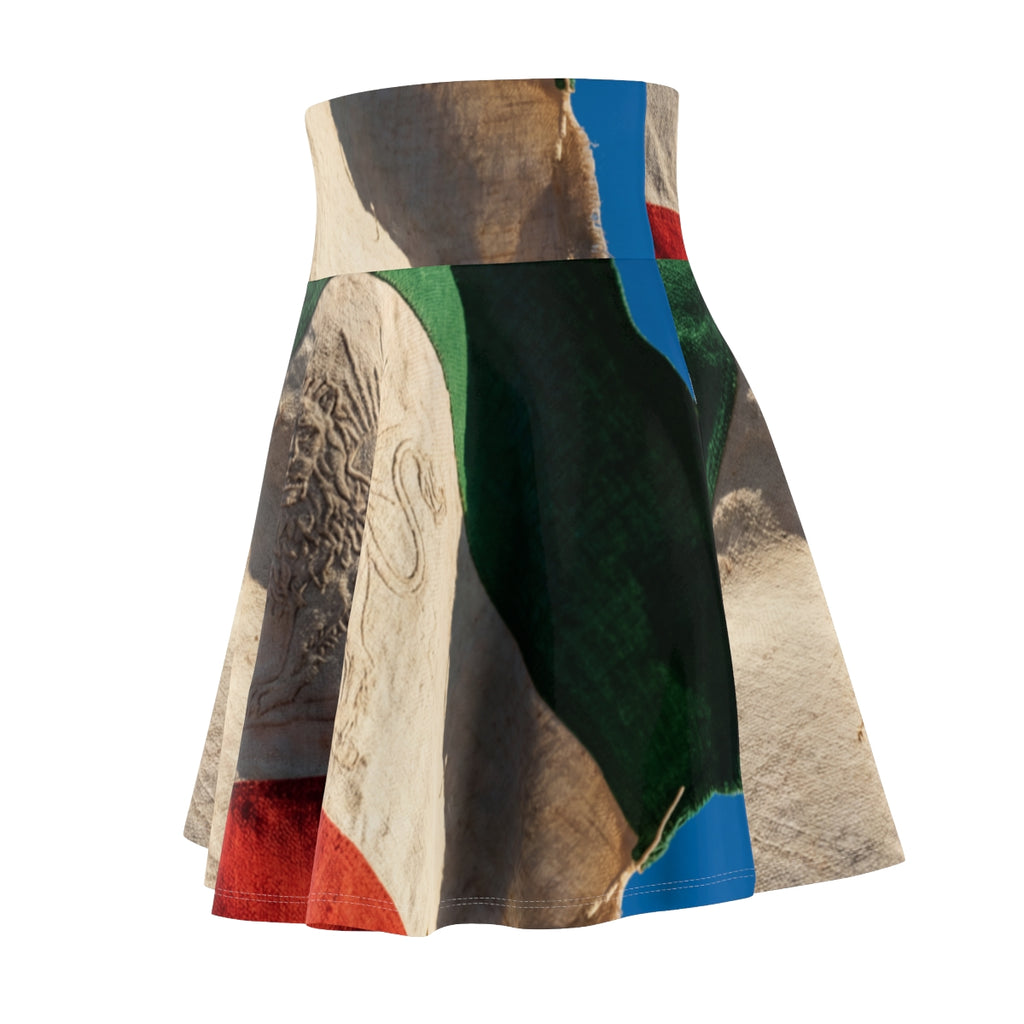 Women's Skater Skirt - Vintage Persian Lion and Sun Flag Art...