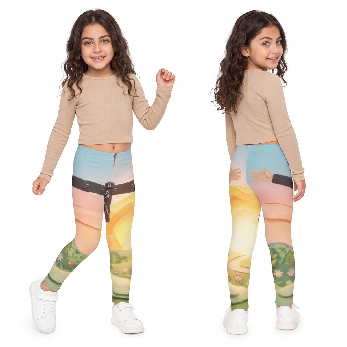 Kids Leggings - Sunny Meadow Fun | Echovira Gallery