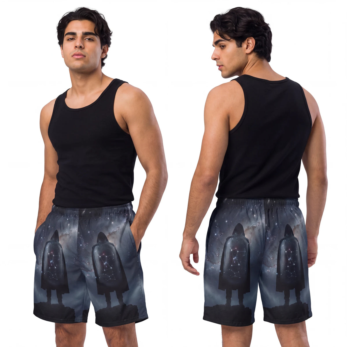 Men's Board Shorts with Orion Constellation Art