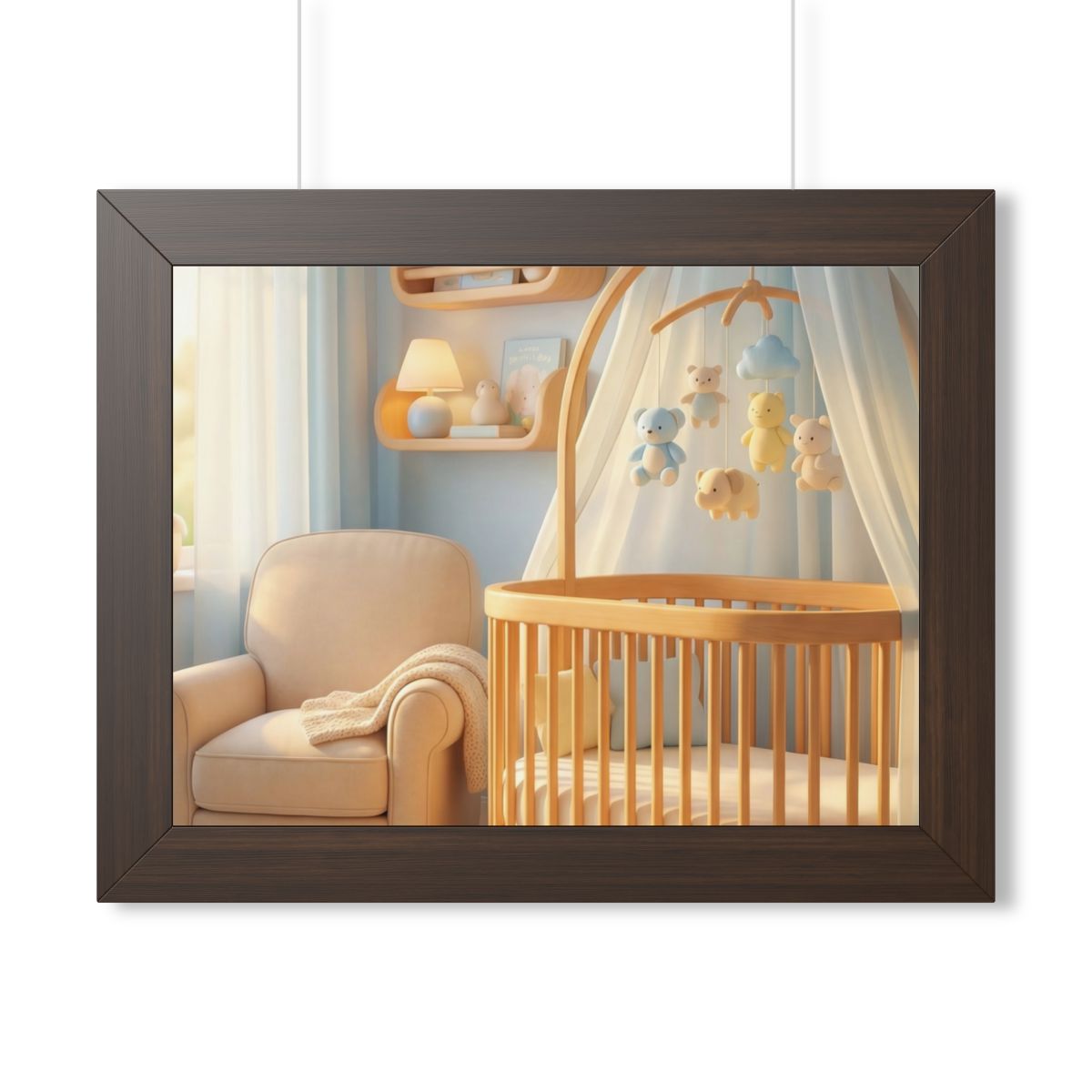 Framed Horizontal Poster - Dreamy Serene Nursery Art —... |...