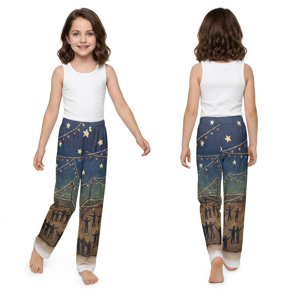 Kids Lounge Pants with Midsummer Folk Art