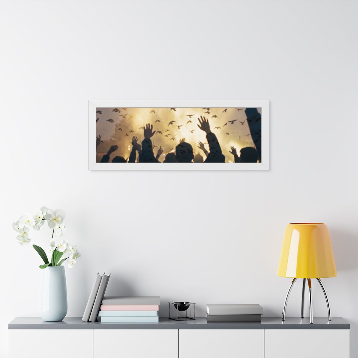 Framed Horizontal Poster - Euphoric Solstice Silhouette Art...