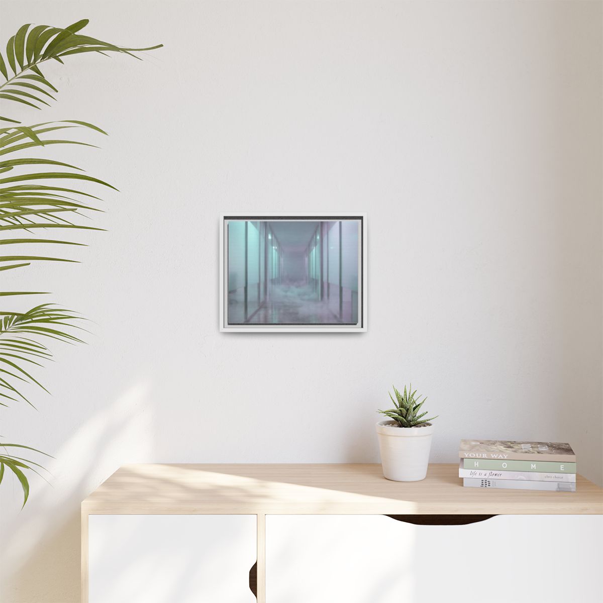 Matte Canvas, Framed - Liminal Corridor Fog Art Print —... |...