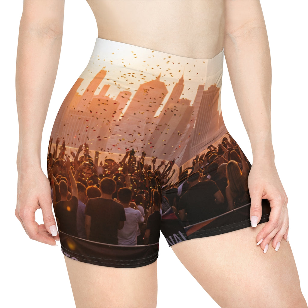 Women's Biker Shorts - City Lights | Echovira Gallery