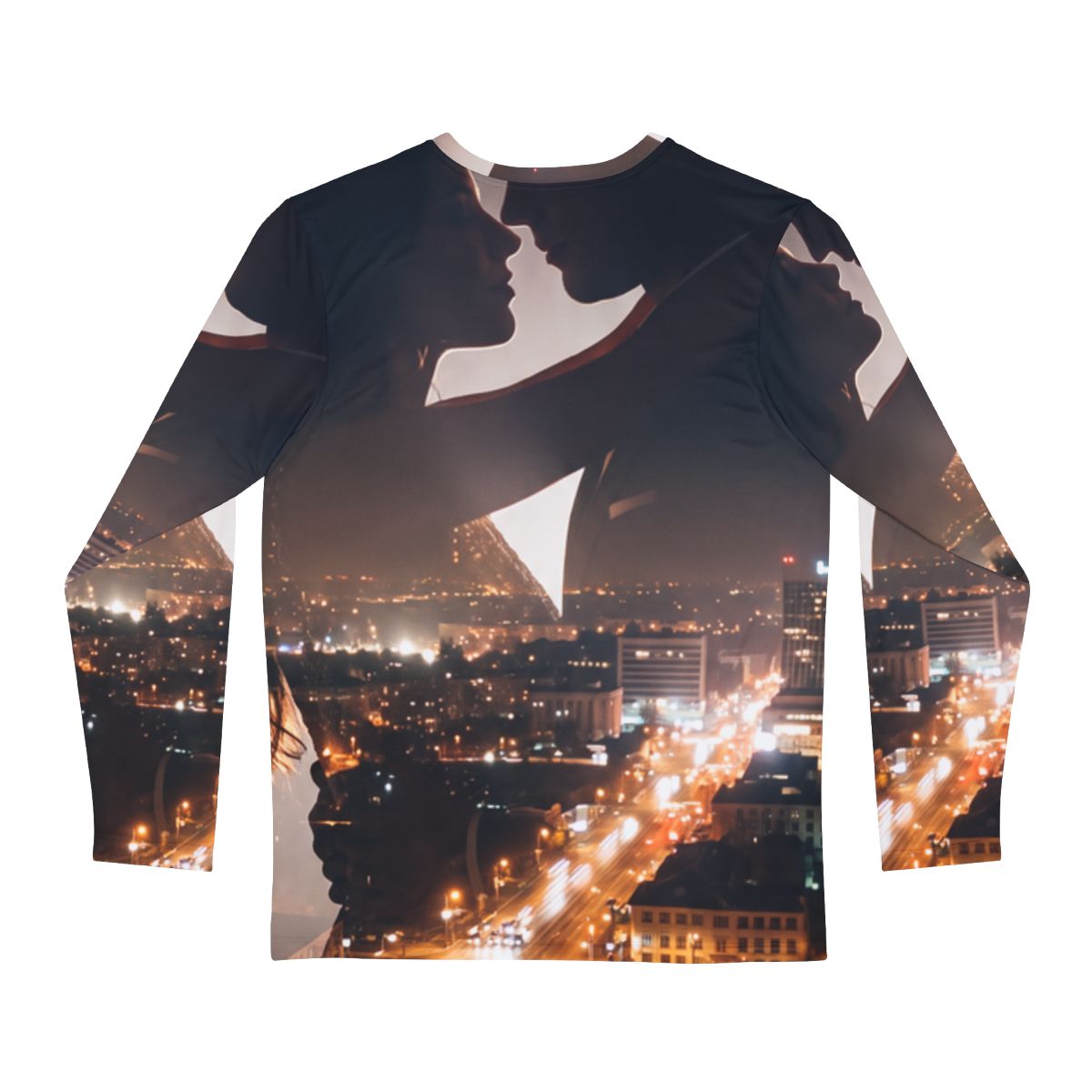 Men's Long Sleeve Shirt - Midnight City Skyline | Echovira...