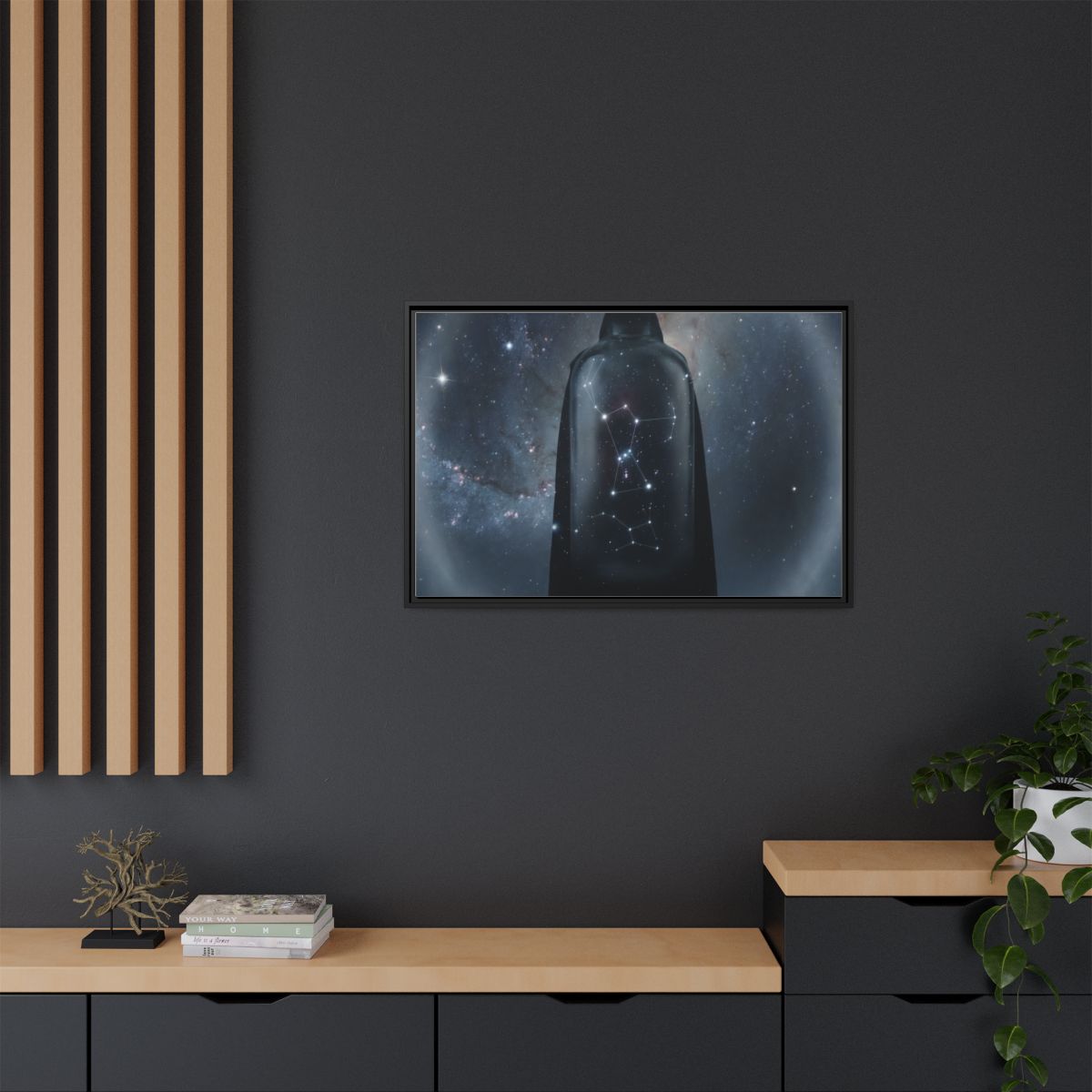 Framed Matte Canvas - Cosmic Sentinel — Black / 1.25" (10×8...