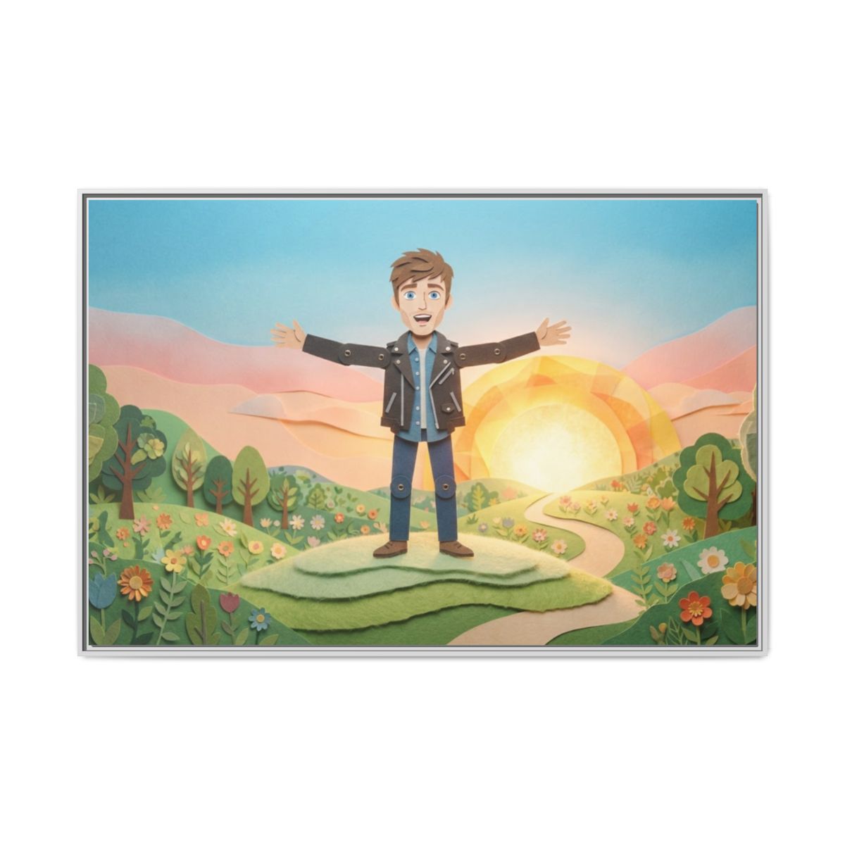 Framed Matte Canvas - Sunny Meadow Story — White / 1.25"......