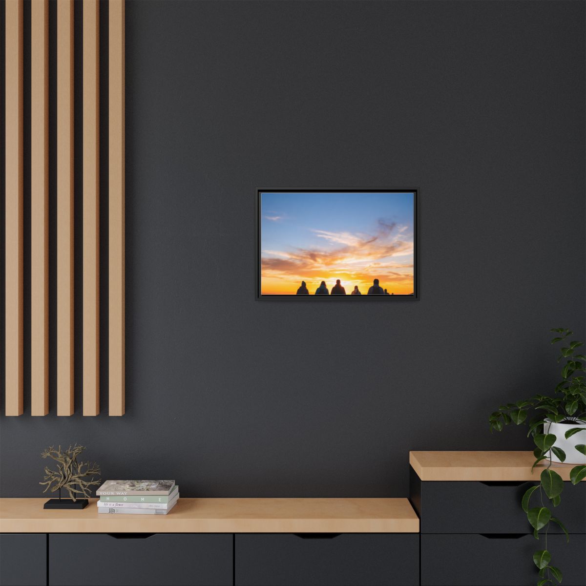 Framed Matte Canvas - Radiant Sunset Art — Black / 1.25"