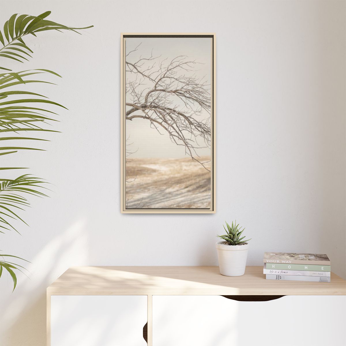 Matte Canvas, Framed - Winter Branch Solitude Landscape —......
