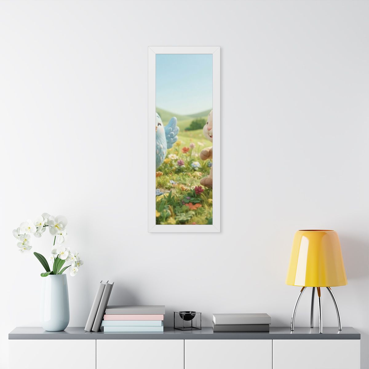 Framed Vertical Poster - Meadow Friends View — White (11×14...
